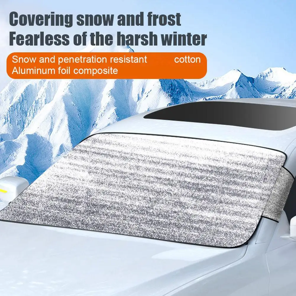Universal Car Windshield Snow Cover Car Front Windscreen Cover Frost Ice Rain & Sun Protector For Most Cars & SUVs