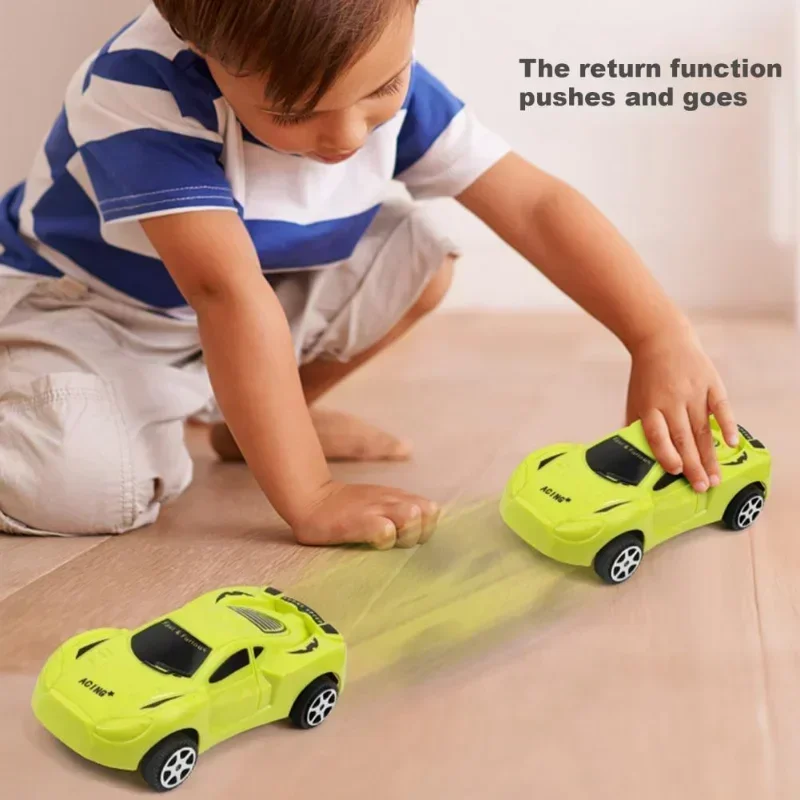 Plastic Durable Pull Back Racing Cars Inertia Toy Car Cognition Return Vehicles Toy Anti-collision  for Kids Children