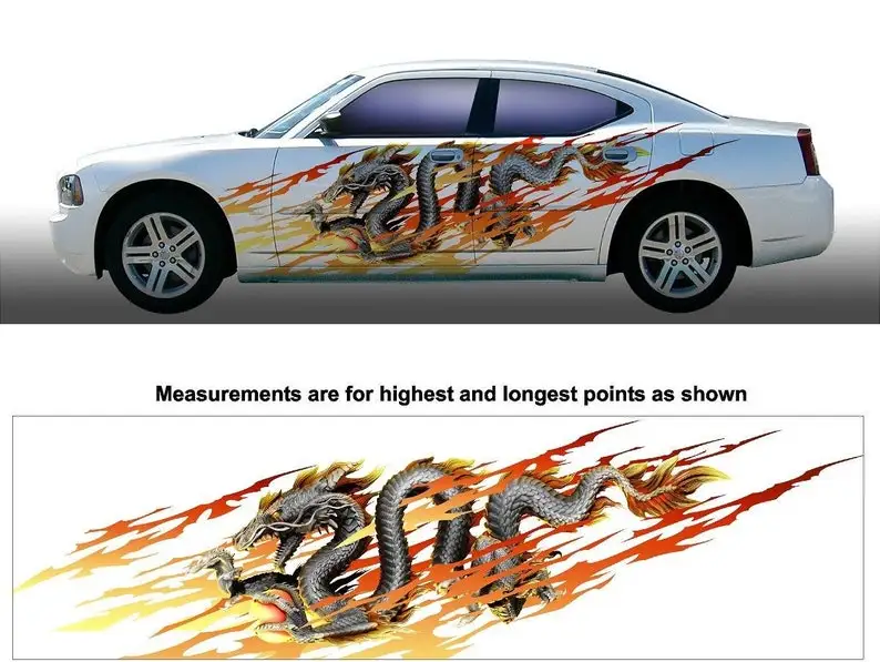 

Dragon shred flame motorcycle dirt bike go kart race car golf cart vinyl graphic decal sticker