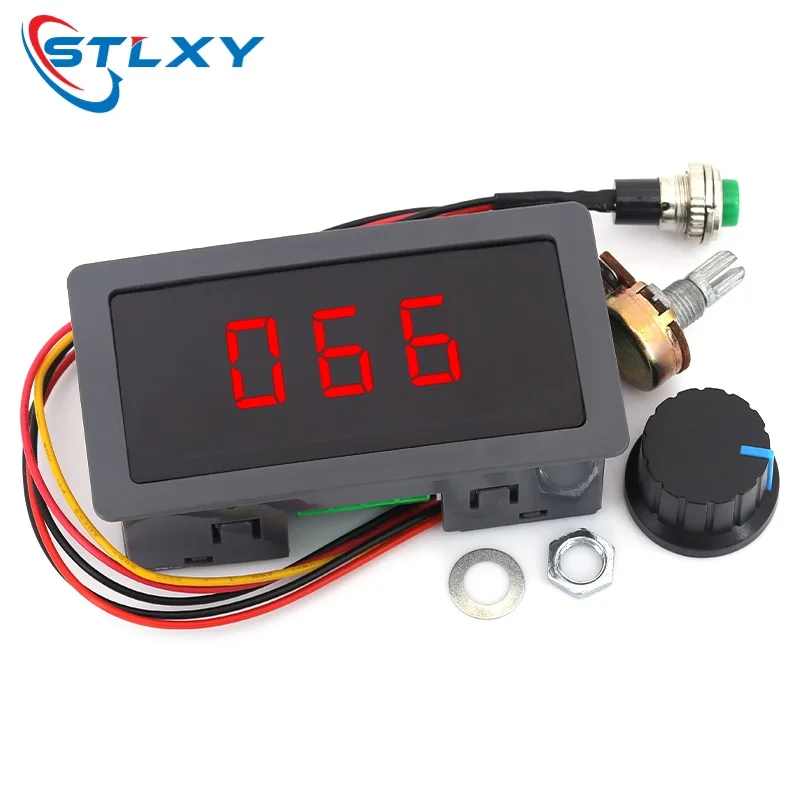 Stlxy CCM5D Digital Display PWM DC Motor Speed Controller 6V 12V 24V Stepless Speed Regulator with Display Housing