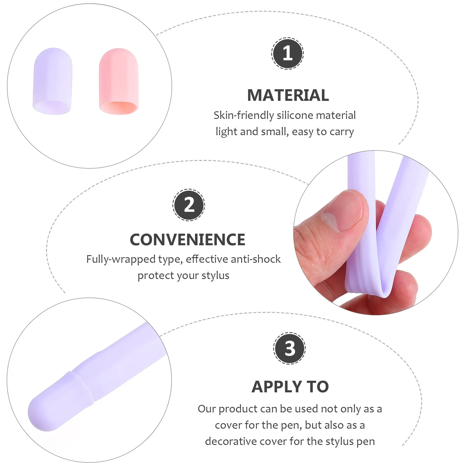 Stylus Pen Sleeve Protective Cover Silicone Thickened Drop Resistant Fully Wrapped Anti-Shock Design Compatible
