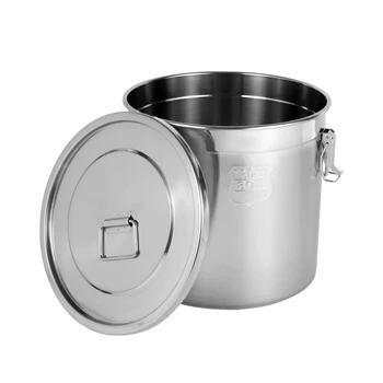 21/33L 304 Stainless Steel Airtight Storage Bucket with Lid & Handles 3