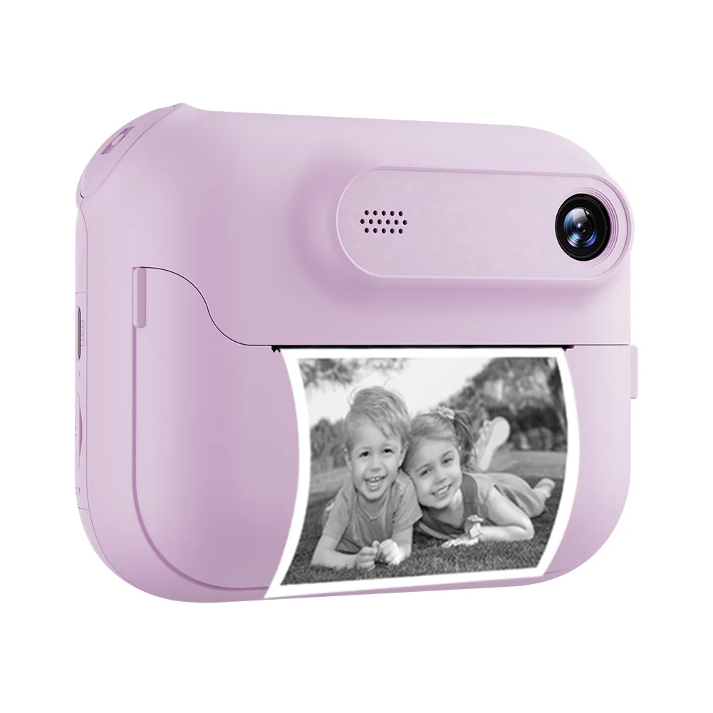 Cámara de impresión instantánea Cámara digital HD compatible con 17 idiomas Cámara de impresión fotográfica instantánea 1300 mAh para niñas y niños Regalos de cumpleaños