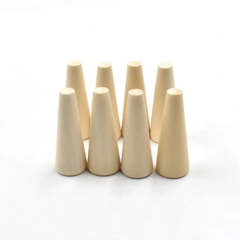 

24 шт., держатель, конус, подставка для колец, деревянный дисплей для ювелирных изделий для обручальных колец, органайзер, настольная стойка для ювелирных изделий, конус из натурального дерева