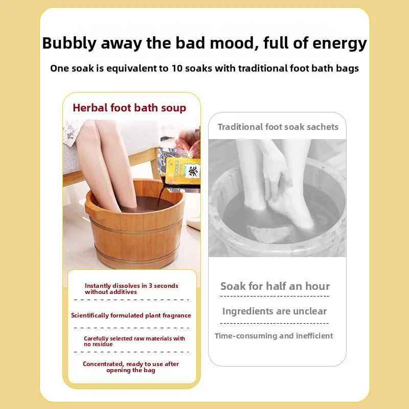 10-Pack Herbal Foot Soak - Mugwort & 12 Herbs Concentrate, No Boil Needed