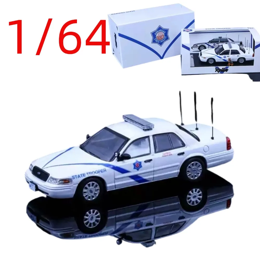 

Rollin Diecast 1/64 Scale Ford CV Arkansas ASP Police Car Model Alloy SFord CV Police Play Vehicles Model Collected Display