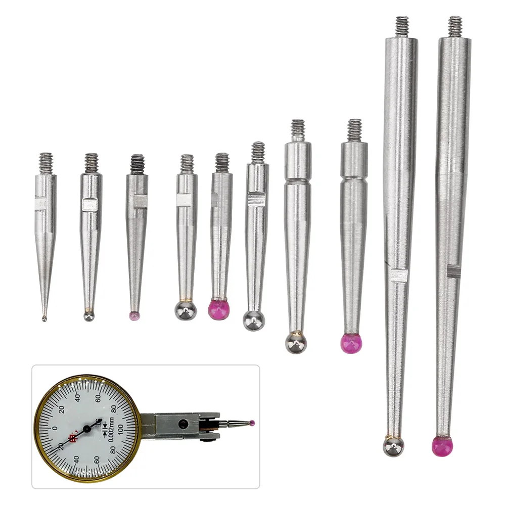 M1.4 Indicator Probe Tungsten Steel Needle Dovetail Rails Dial Indicator Needle Test Gauge Probe for Precision Measuring Tools