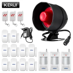 Kerui-sistema de alarma de seguridad, Kit de sistema de seguridad antirrobo, sirena de bocina de 110DB, 433MHz, inalámbrico, para casa, oficina, tienda, interior y exterior