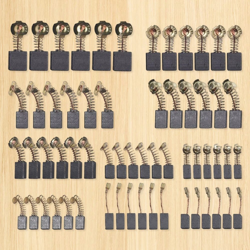 60-180 قطعة محرك كهربائي فرش كربون أداة السلطة 10 أحجام فرشاة الكربون استبدال أجزاء للحفر مفك كهربائي ساندر