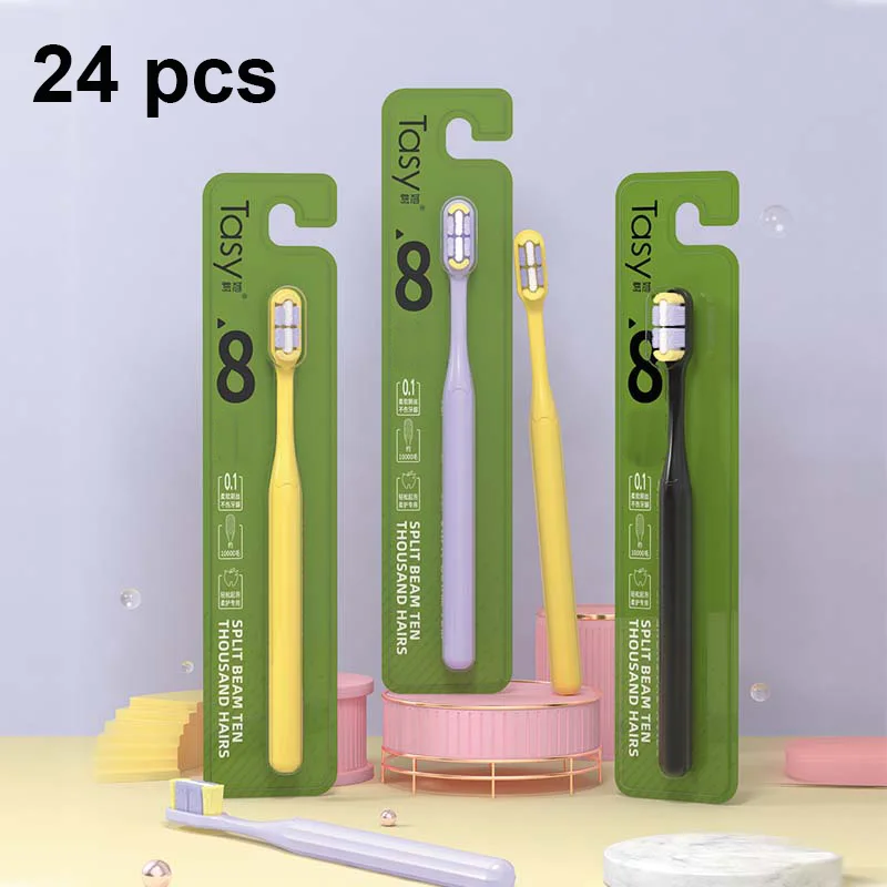 

24Pcs Individually Packed Manual Toothbrushes - Eco - Friendly, Portable for Travel & Daily Use