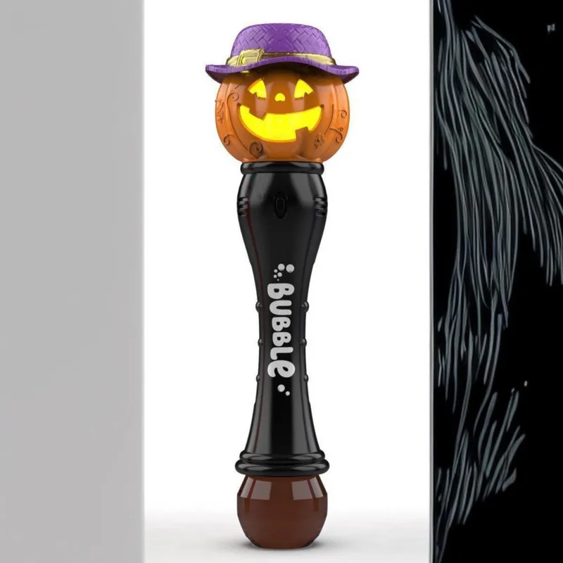 Halloween Volautomatische Lichte Muziek Bubble Gun Pompoen Sneeuwpop Bubbels Stok Machine Party Speelgoed Kinderen Verjaardagen Geschenken