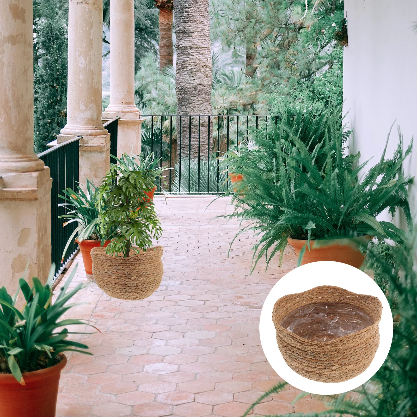 

Rustic Woven Plant Basket Natural Texture Indoor Flowerpot Planter Basket Decorative Storage Planter Baskets for Plants