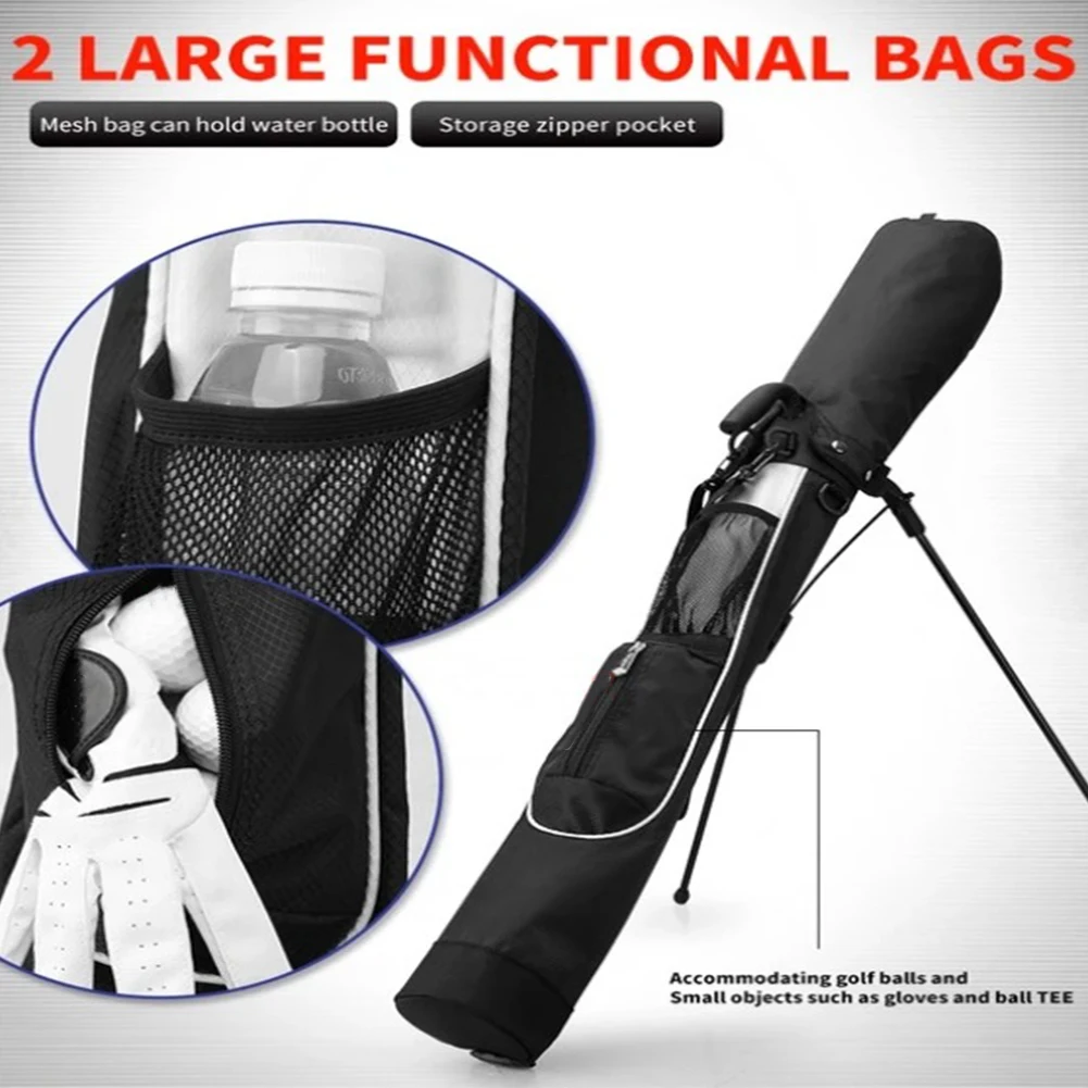 Bolsa de soporte de Golf ultraligera de 9 vías con asa y múltiples bolsillos, protección impermeable con cremallera para hombres y mujeres