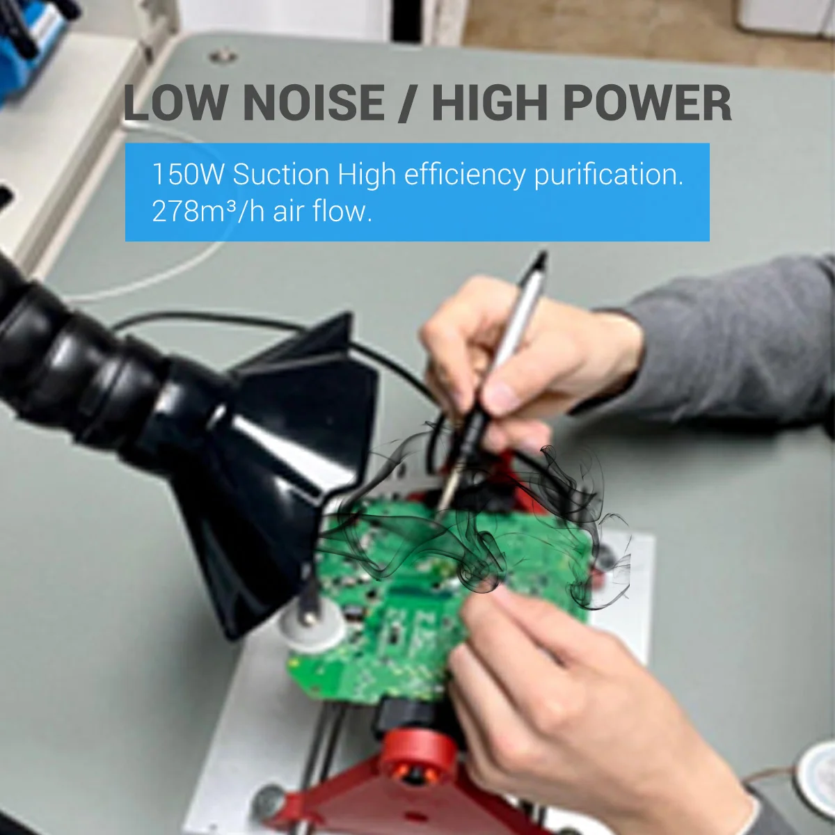 Laser-Dampfabsauger, LCD-Display, FES150D, Lötrauchabsorber, Luftreiniger, HEPA für Nagelstudio, DTF-Reiniger, Lasergravur