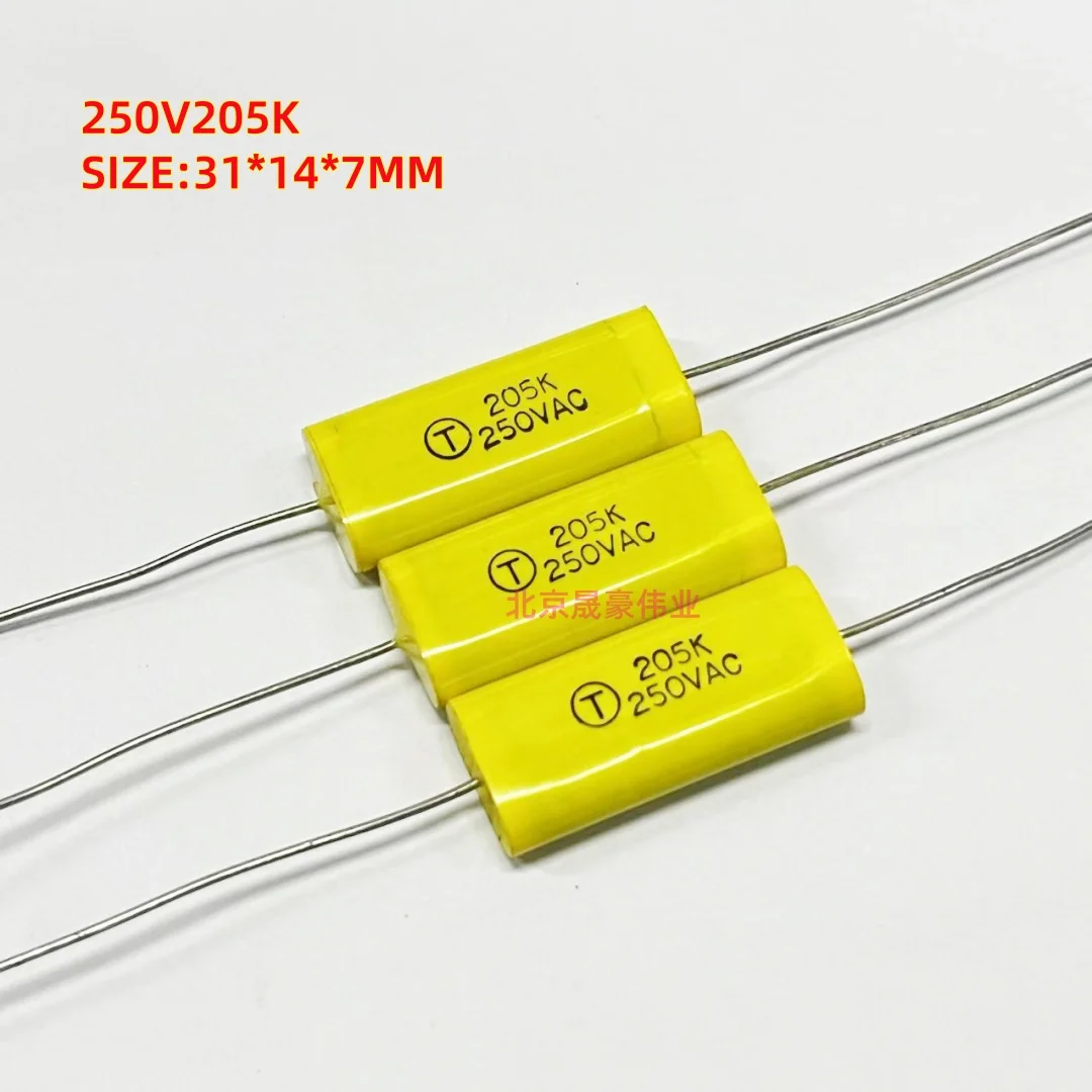 5-10pcs 205K250VAC 250V 205K 2UF250V non-polar axial thin film non inductive capacitor
