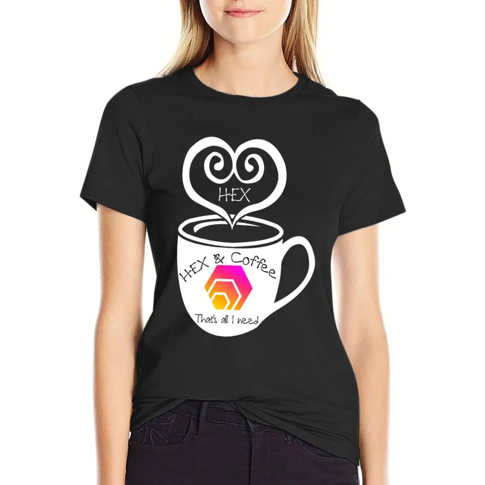 

HEX and Coffee That_s All I Need T-Shirt hippie clothes animal print shirt for girls plus size tops anime clothes tops for Women