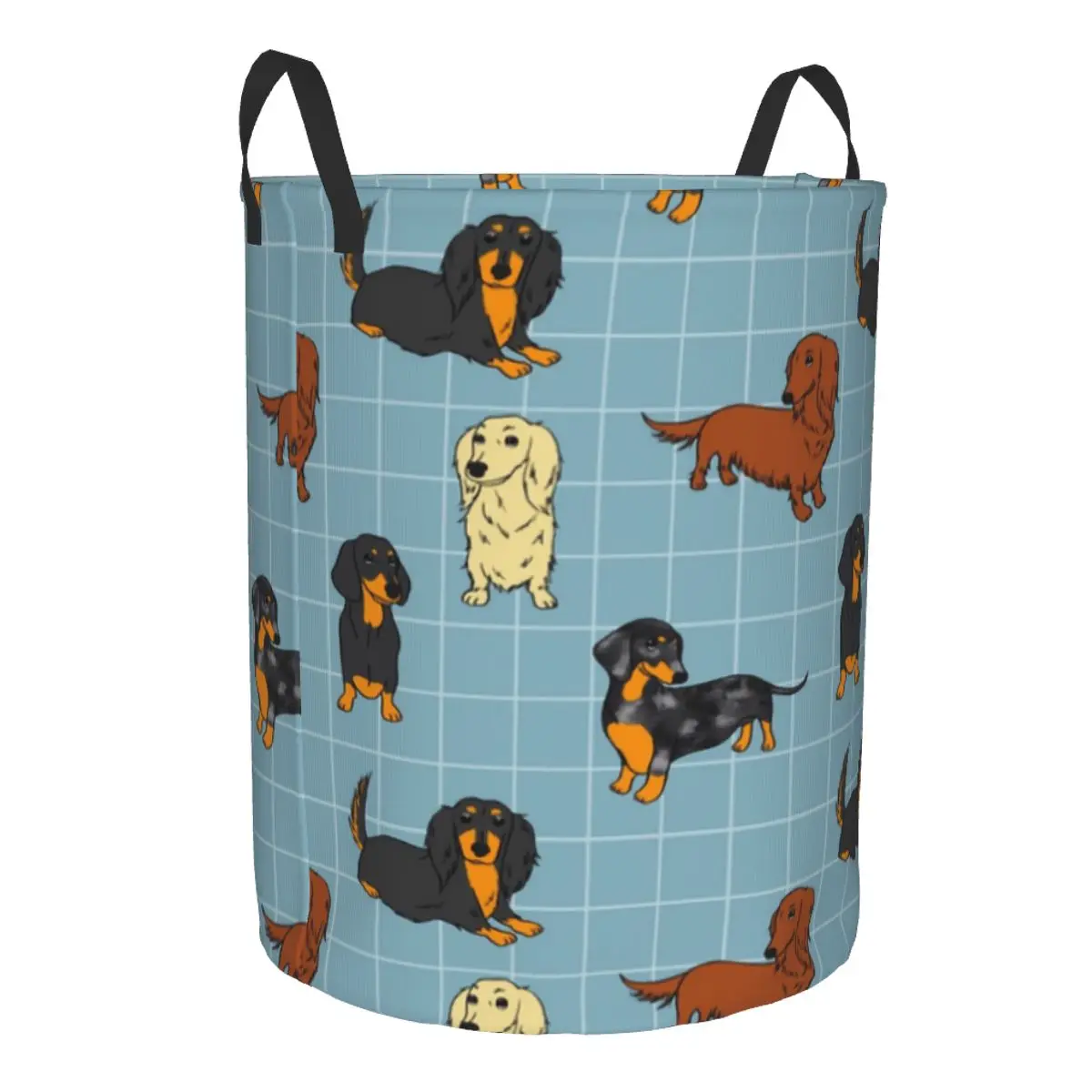 Custom Cute Dachshund Laundry Basket Foldable Wiener Sausage Badger Dog Clothes Hamper for Baby Kids Toys Storage Bin