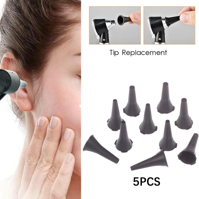 5PCS Medical Otoscope Accessories Earcap Endoscope Adapter Tip Replacement Ear Nozzle Cover Auriscope Ear Mirror Earplug S/L