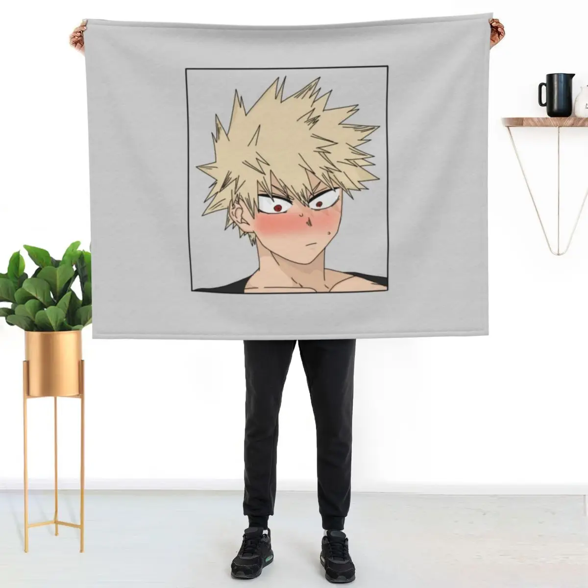 Baku-blush Throw Blanket for sofa manga Luxury St Luxury Thicken Cute Plaid Sofa Quilt Blankets
