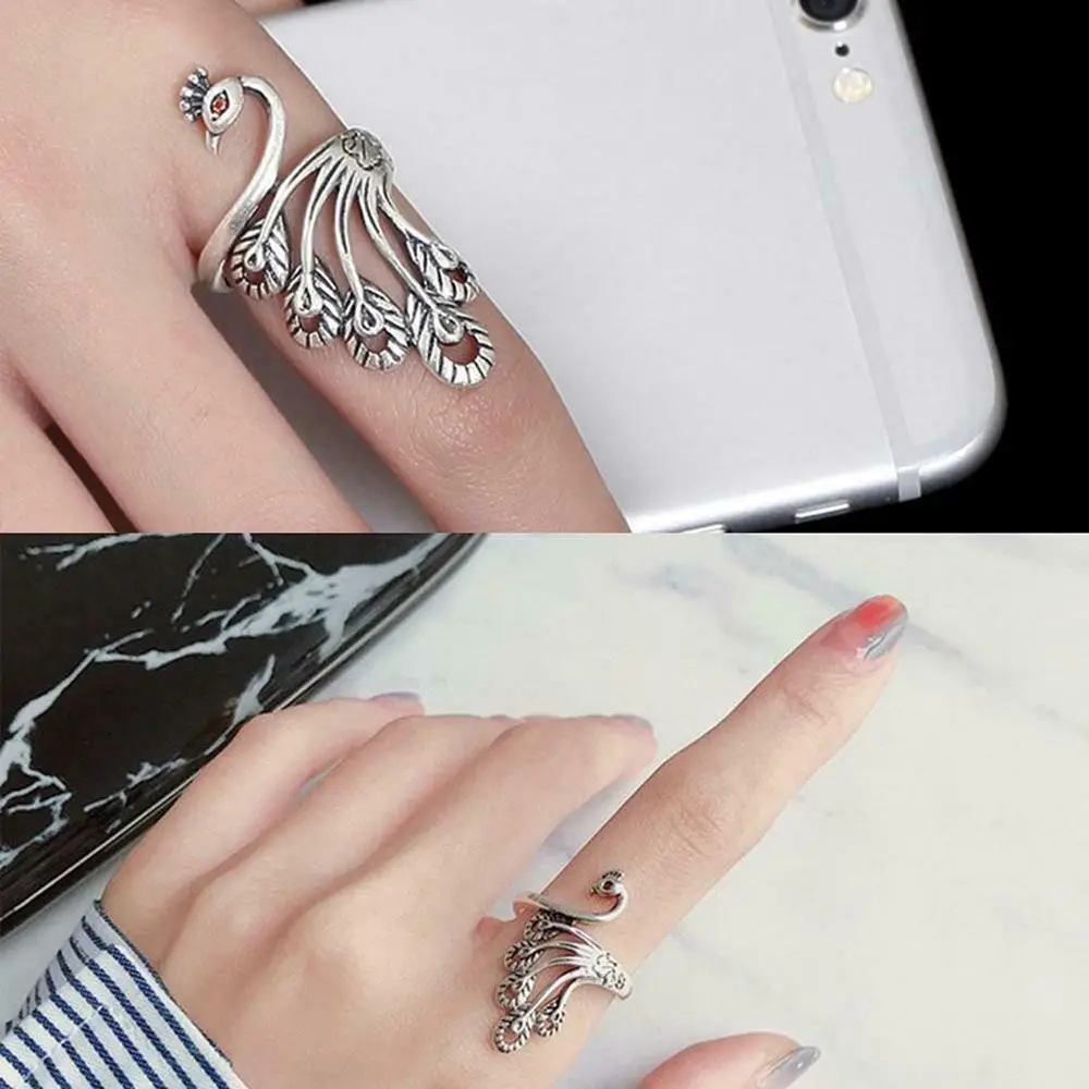 Sewing Accessories Stainless Steel Thimble Ring Knitting Loop Crochet Ring Peacock Fish Phoenix Ring Sewing Accessories