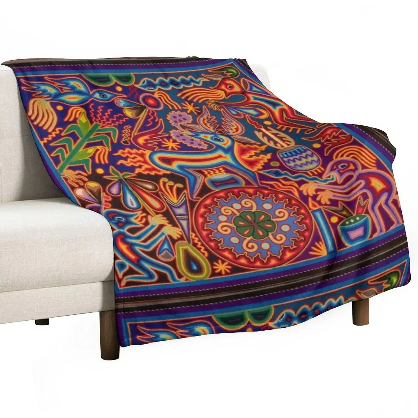 Huichol Throw Blanket Large Luxury Designer Luxury Thicken Blankets