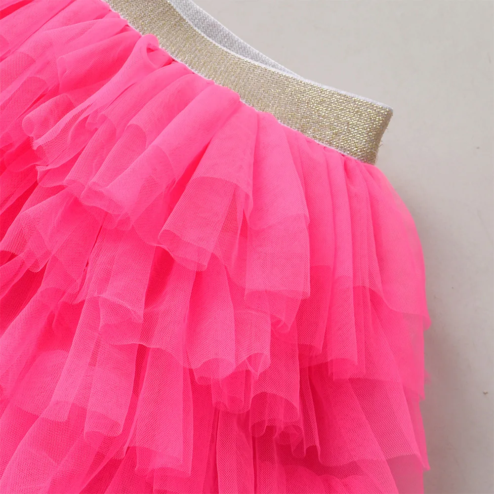 VIKITA Rosa mehrlagiger Rüschen-Tüllrock für Kleinkinder, elegante Prinzessinnen-Tutu-Röcke für Geburtstagsfeiern, Tanzschulen und Alltagsoutfits – Detail 3