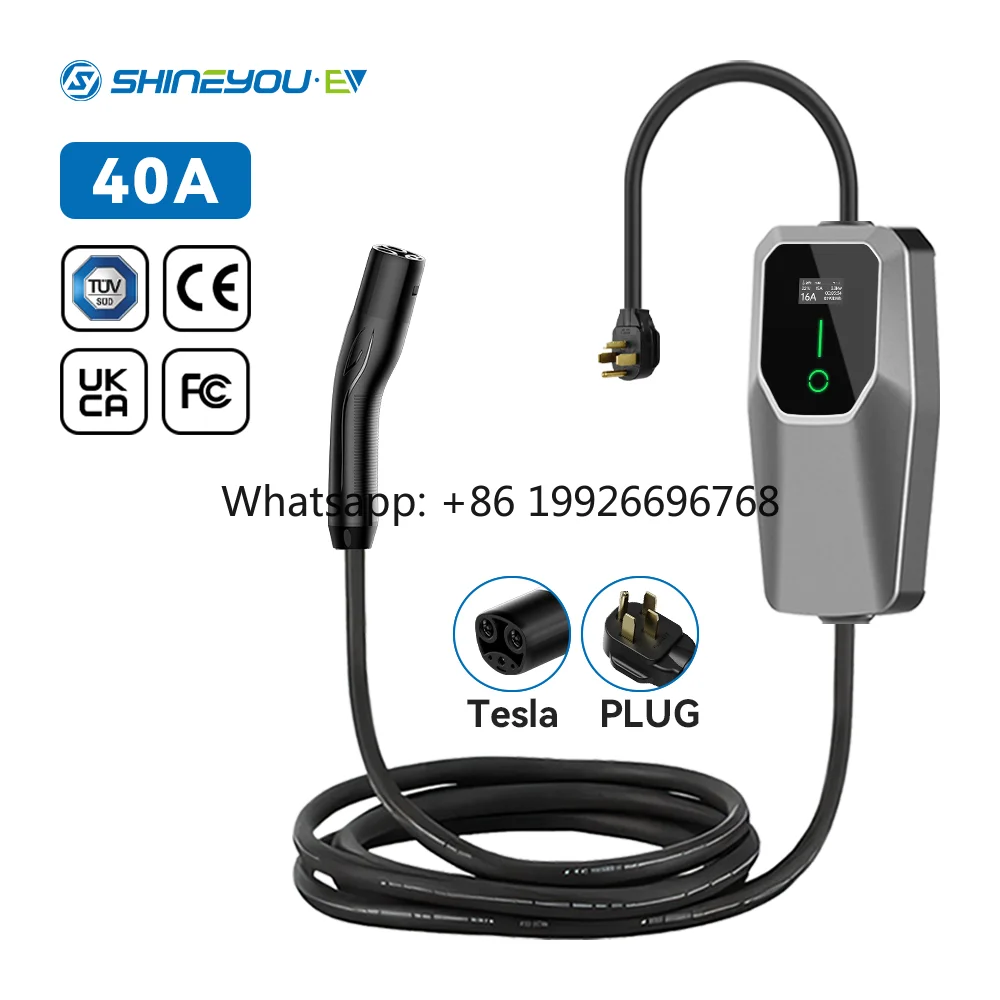 

Customizable Bluetooth Wifi 40A Ev Charger Gun for Tesla Compatible Ip67 Weatherproof Remote Setting Charge Start Stop Time
