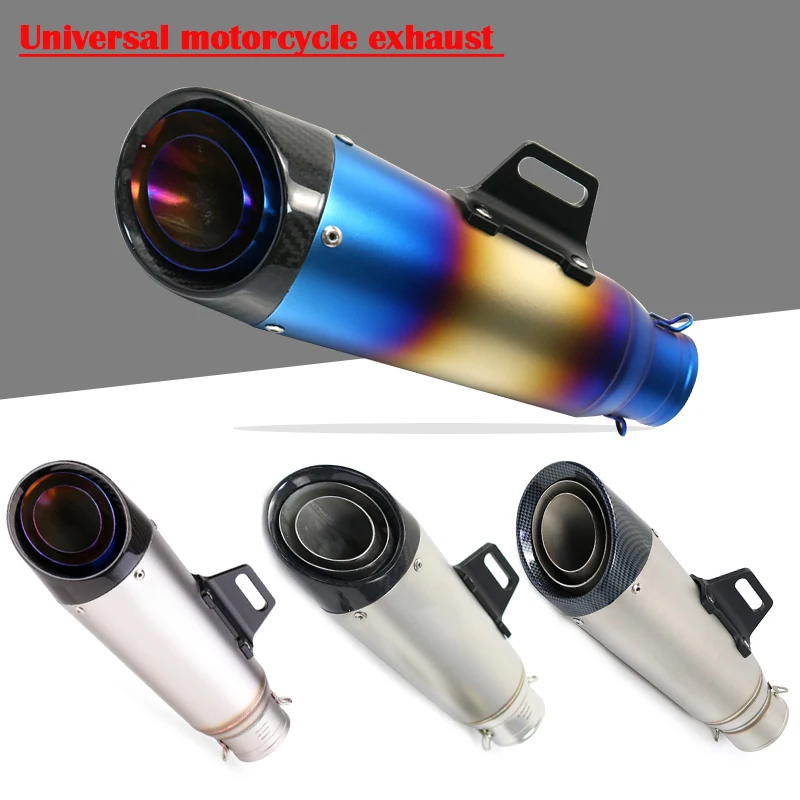 

Universal Mmotorcycle Exhaust Mmuffler Pipe Escape Modified Motorcycle Stainless Steel Exhaust 51mm 60mm