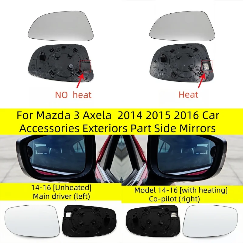 

Car Accessories Exteriors Part Side Mirrors Reflective Lens Rearview Mirror Lenses Glass For Mazda 3 Axela 2014 2015 2016