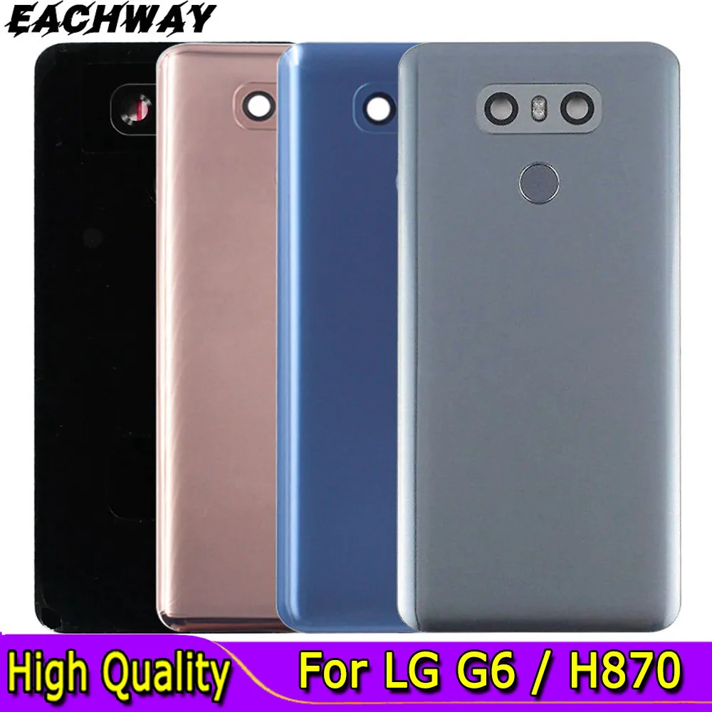 

Glass Battery Cover For LG G6 H870 H870DS H871 H872 H873 LS993 US997 VS998 Rear Housing Back Case + Touch ID Boutton Camera Lens