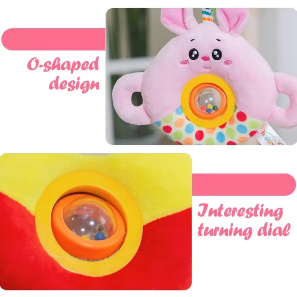 Soft Plush Sensory Stroller Hanging Pendants Rotate Teether Baby Development Handle Toys Ringing Beads with C Clip