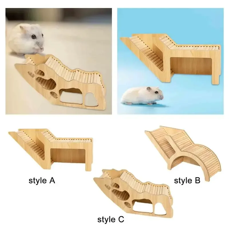 

Washable Hamster Hideaway Wooden Hamster House with Climbing Ladder Small Pet Castle Home for Dwarf Mice Gerbils