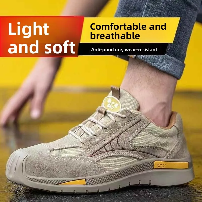 

Men's Safety Work Shoes Steel Toe with Steel Plate Anti Crush And Piercing Insulation Ultra Lightweight Soft Bottom
