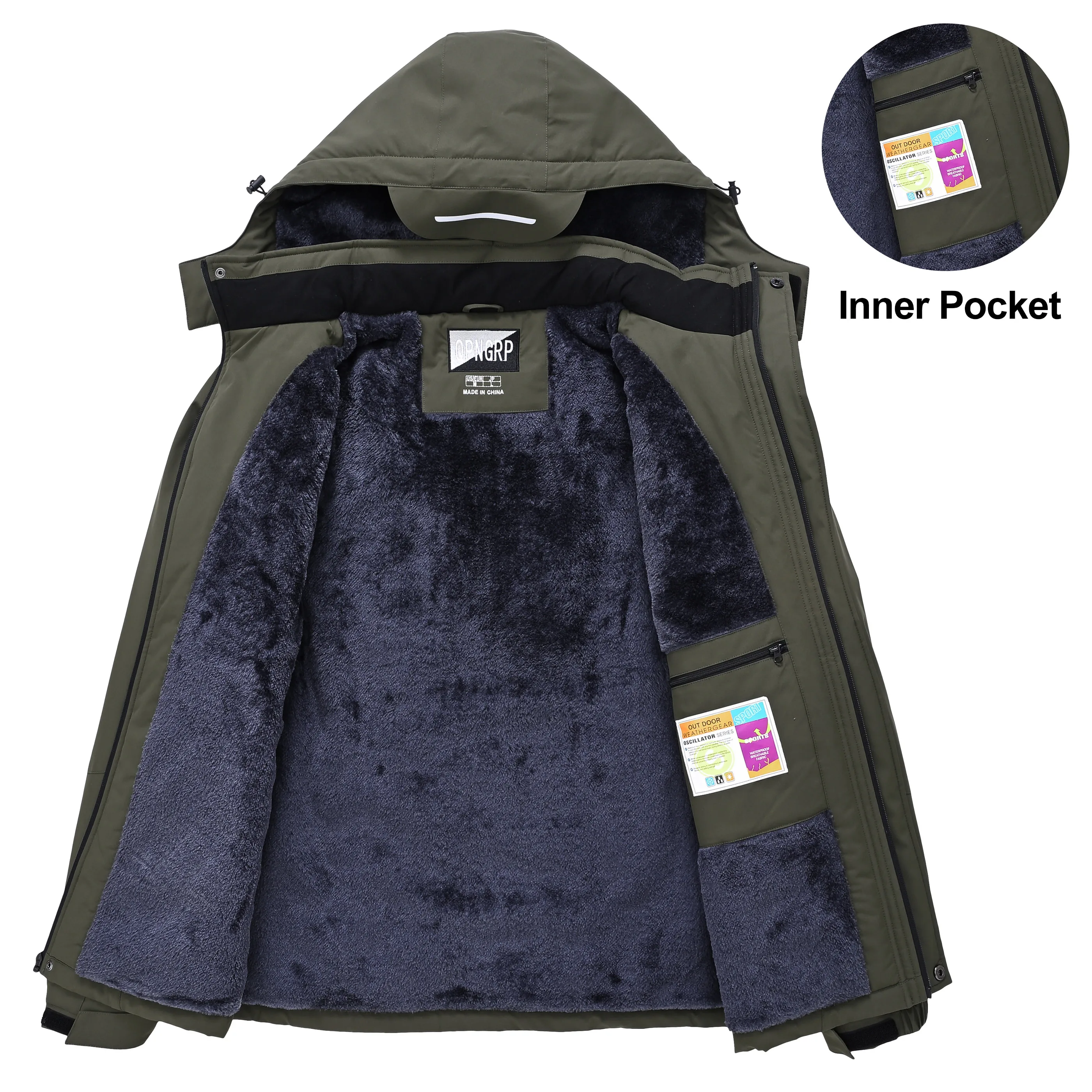 Winter Wasserdichte Winddichte Fleece-Gefütterte Jacken Herren Wanderjacken Outdoor Abnehmbare Kapuzenmäntel Ski Snowboard Oberbekleidung – Detail 23