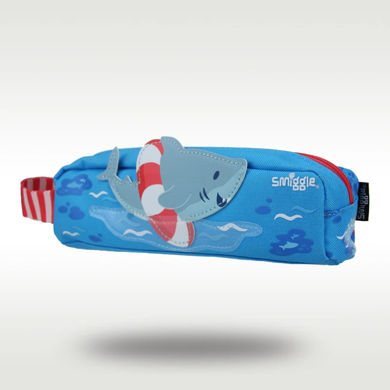 Australia smiggle original children's pencil case boys pencil bag red blue shark cool kawaii school supplies