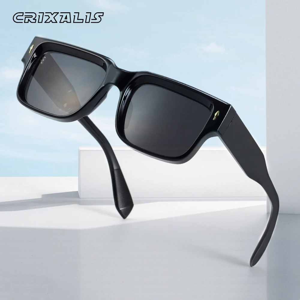 Okulary przeciwsłoneczne CRIXALIS Designer Square Damskie Modne Y2K Punk Vintage Okulary Przeciwsłoneczne Męskie Retro Plażowe Podróżne Prostokątne Okulary UV400
