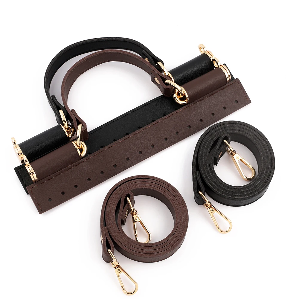 

1Set Leather Bag Strap Handmade Handbag Woven High Quality Bag Handle With Hardware Accessories for DIY Shoulder Handbag