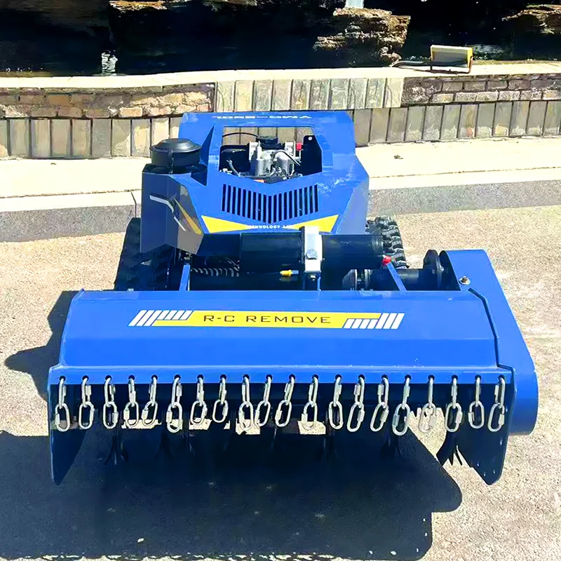 

Customized Crawler Lawn Mower With Flail Cutter, Forestry Equipment 18Hp Remote Control TrackedMower for Brush/weeds