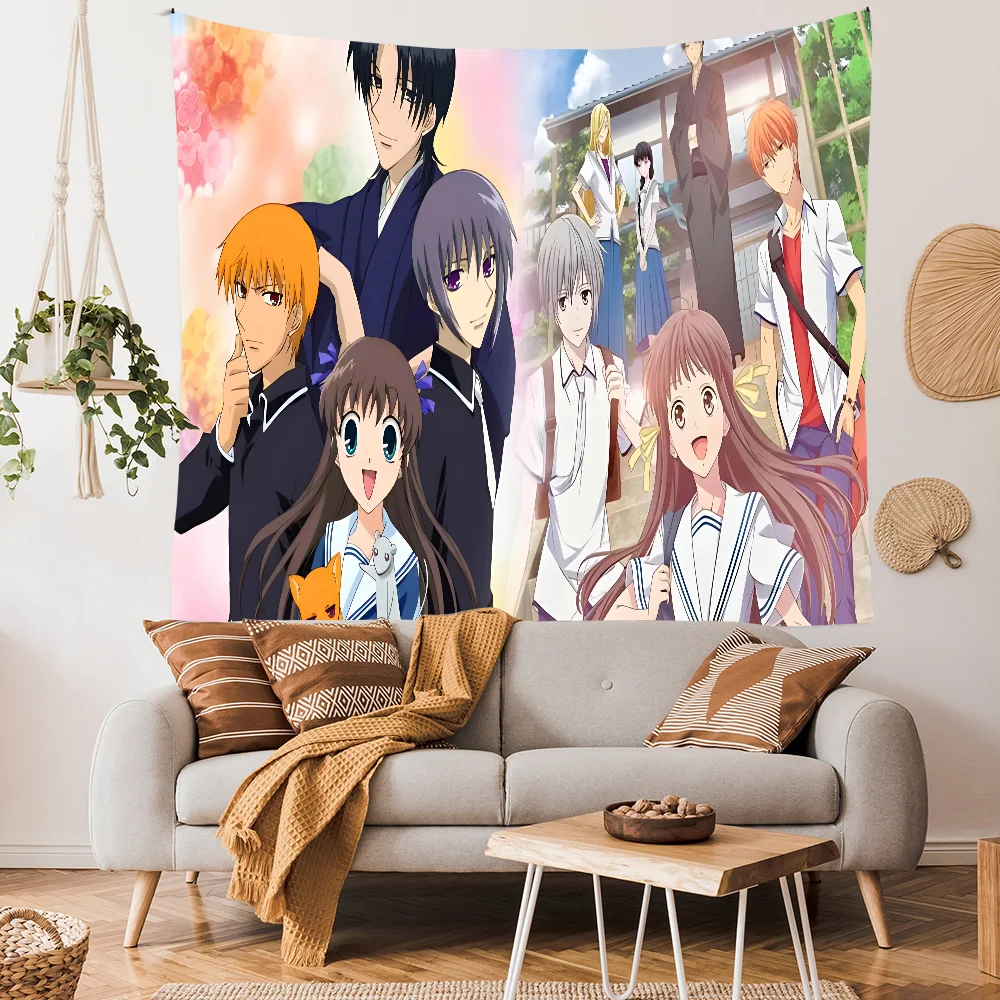 Cesta de frutas Anime cartel de feliz cumpleaños telón de fondo para cartel de cumpleaños decoraciones de fondo de fiesta