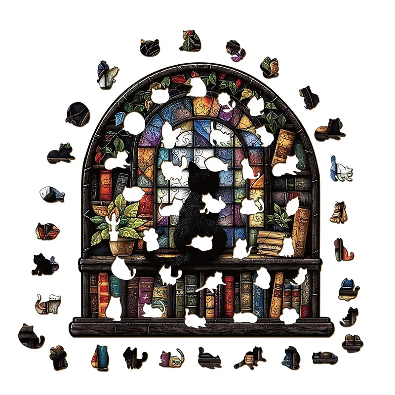 157/238pcs 고양이 나무 퍼즐 불규칙한 모양의 직소 퍼즐 스트레스 해소 게임 고양이 애호가를위한 생일 크리스마스 선물 홈 장식