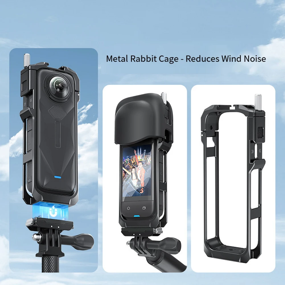 

For Insta360 X5 Metal Rabbit Cage Protective Frame Aluminum Alloy Sports Camera Expansion Frame Sports Camera Accessories ﻿