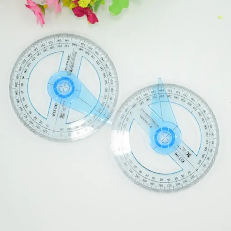 360 Degrees Plastic Protractor Ruler 360 Degrees Measuring Tool Dropship
