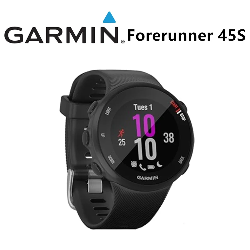 ساعة Garmin Forerunner 45S GPS متعددة الوظائف للتدريب على الجري في الهواء الطلق تدعم معدل ضربات القلب البصرية لغات متعددة 95% جديد #1
