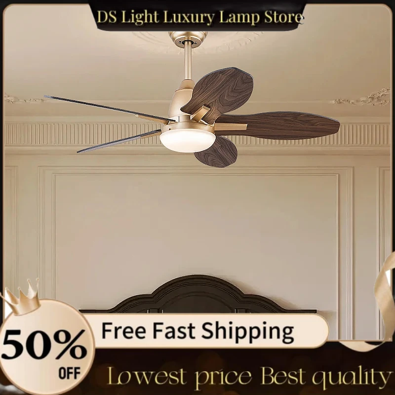 Ventilador de teto DC com motor de alta potência com controle remoto leve, ideal para quarto e sala de estar, ventilador de teto LED moderno