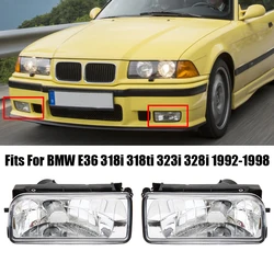 A Pair of Front Fog Lights Lamp Housing Without Bulb Fits For BMW E36 318i 318ti 323i 328i 1992-1998 Car Replacement Accessories
