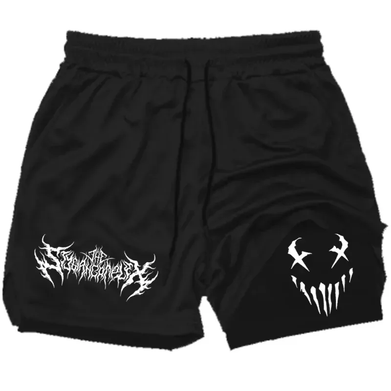 Jogging Bottom Men's Running Shorts 2-In-1 Double-Deck Sport Sportswear Gym Fitness Pant Training Workout Harajuku Towel Loop
