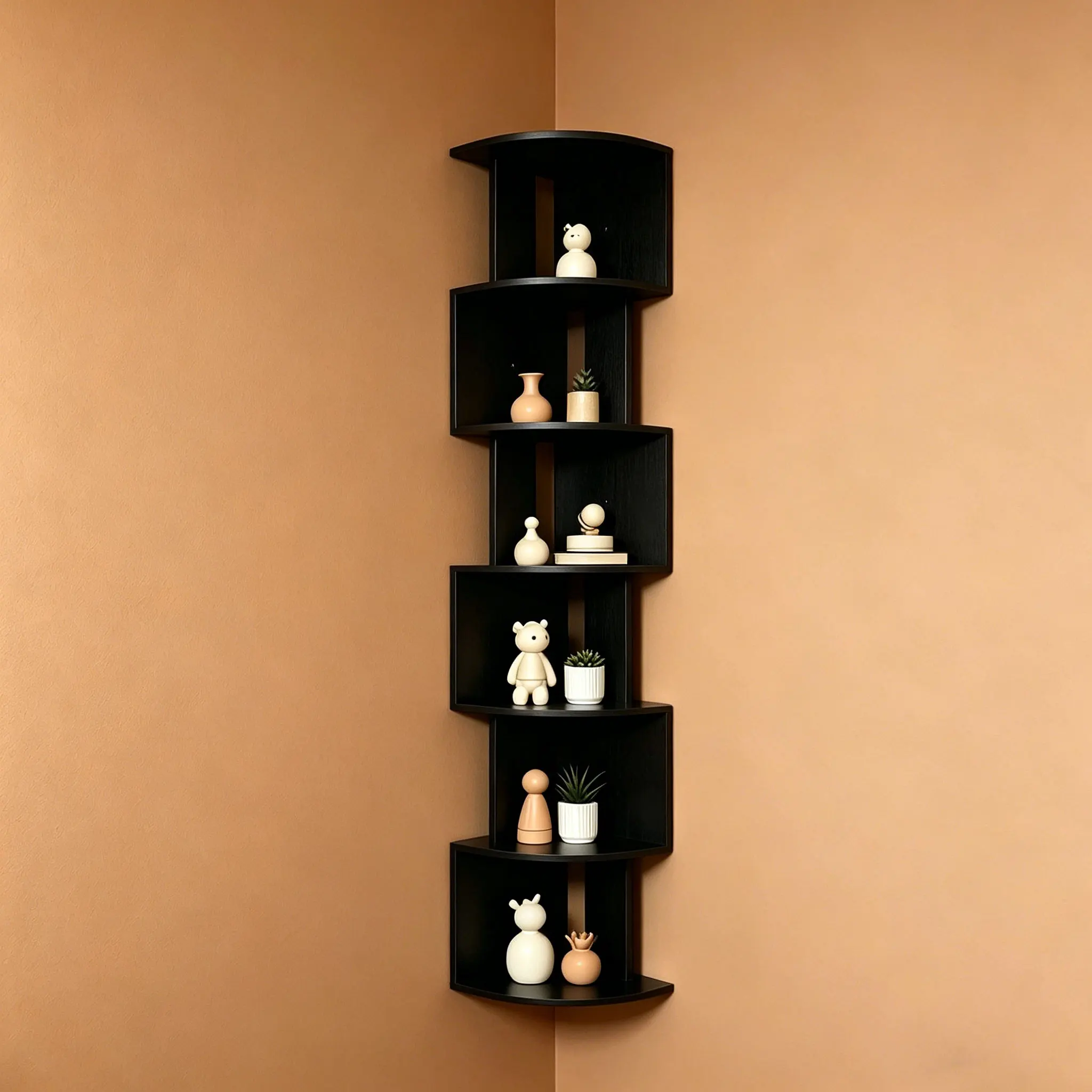 Corner Floating Reinforced Storage Shelf, Space-Saving Triangular Design, Corner Storage Rack, Classic Acrylic Storage Shelf, Divided Multi-Layer Bookshelf, Wall-Mounted Multi-Layer Storage Shelf for Kitchen, Multi-Layer Storage Shelf for Living Room, Bedroom, Kitchen, Suitable for Living Room, Bedroom, Office, Etc. - Decorative Storage Shelf and Storage Rack, Multi-Functional Room Storage Shelf