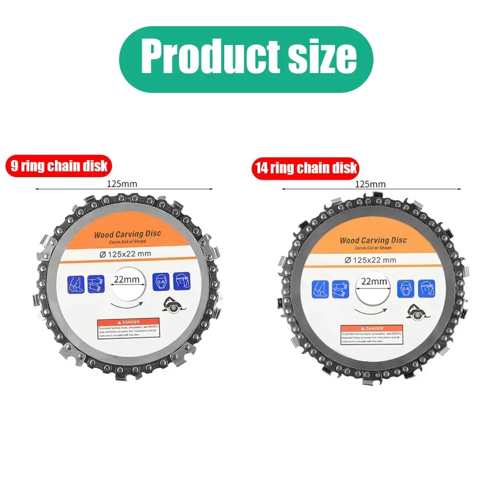 Angle Grinder Chain Saw Cutting Blade 5inch Disc Slotting Circular Saw Blade 22mm Diameter 9-12 Tooth Saw Blade Woodworking Tool