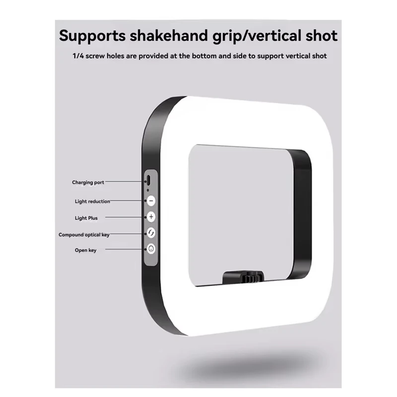 Portable Rechargeable LED Ring Light for Phone Video Makeup Live Streaming Selfie Fill Light with Cold Shoe for Tiktok YouTube