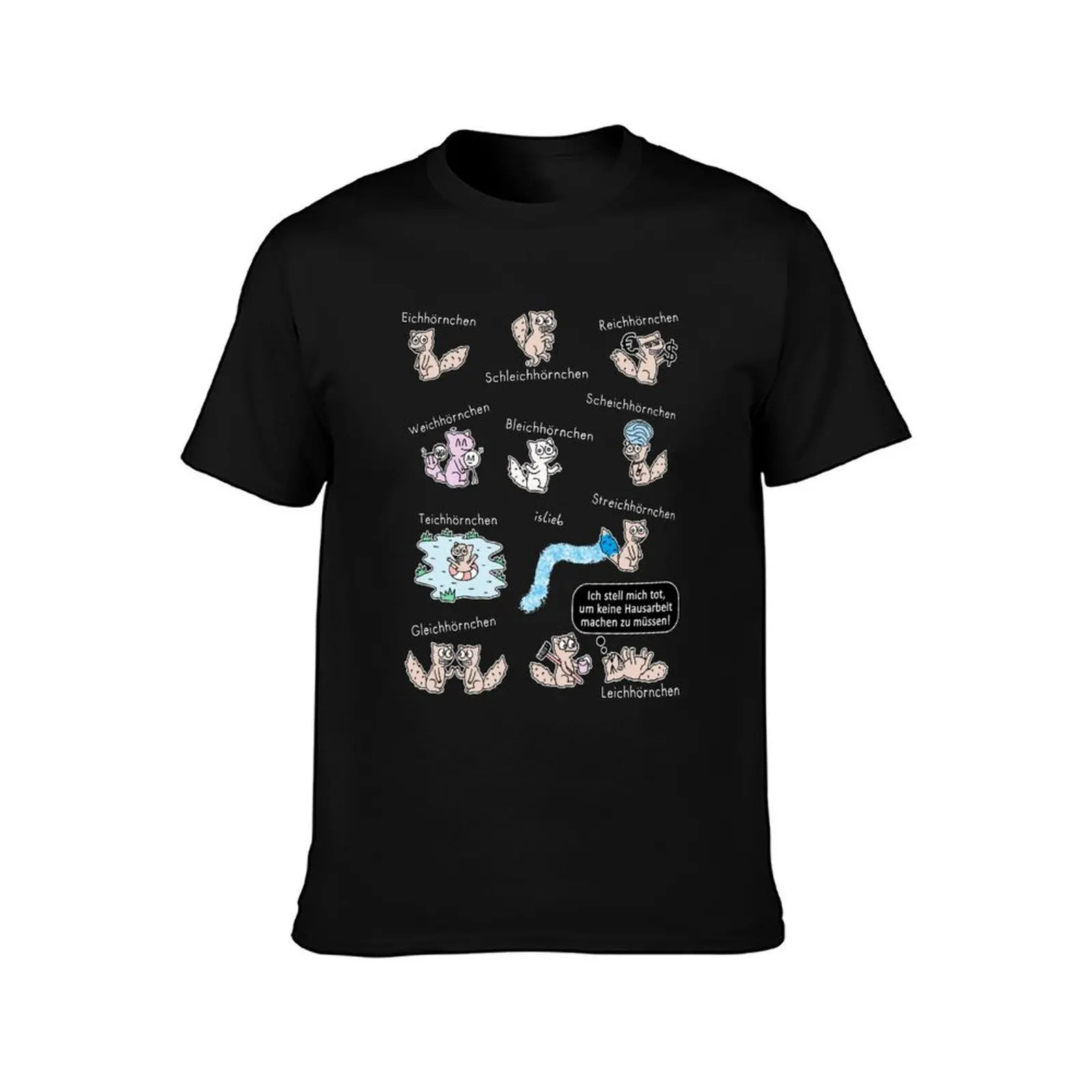 squirrel T-Shirt, Summer Casual Cotton Tee, Oversized Streetwear Tops, Vintage Graphic Print, Loose Fit Short Sleeve